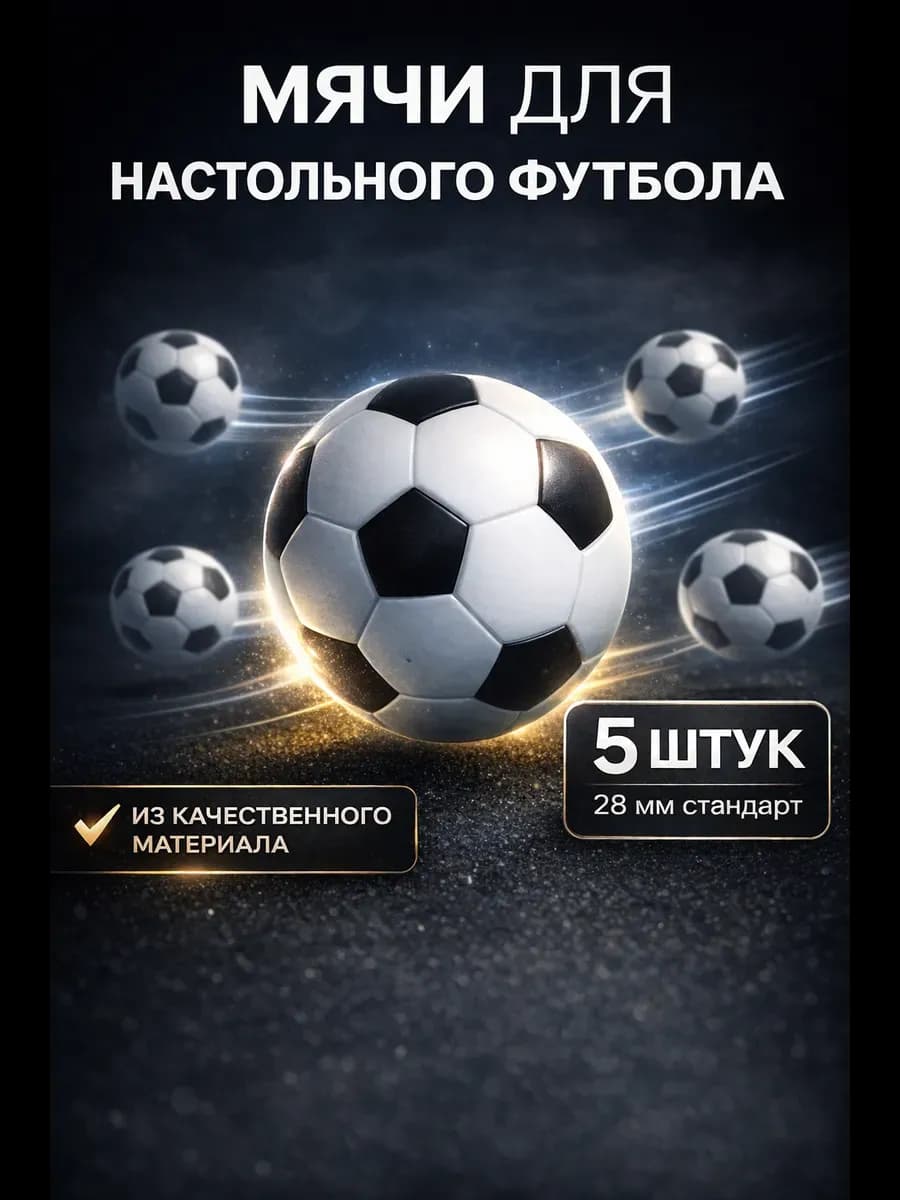 Мячики для настольного футбола 5 шт - для мини кикера 28 мм