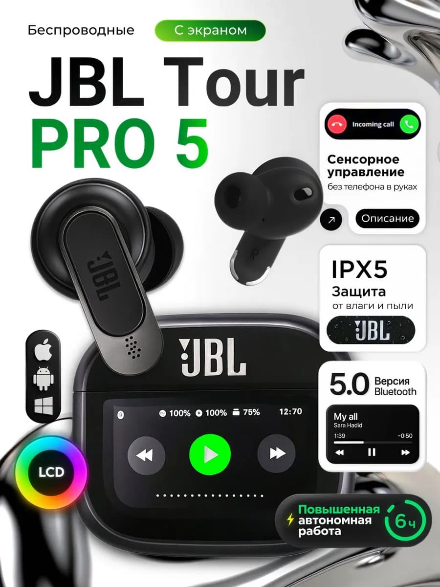 Наушники беспроводные с шумоподавлением и микрофоном