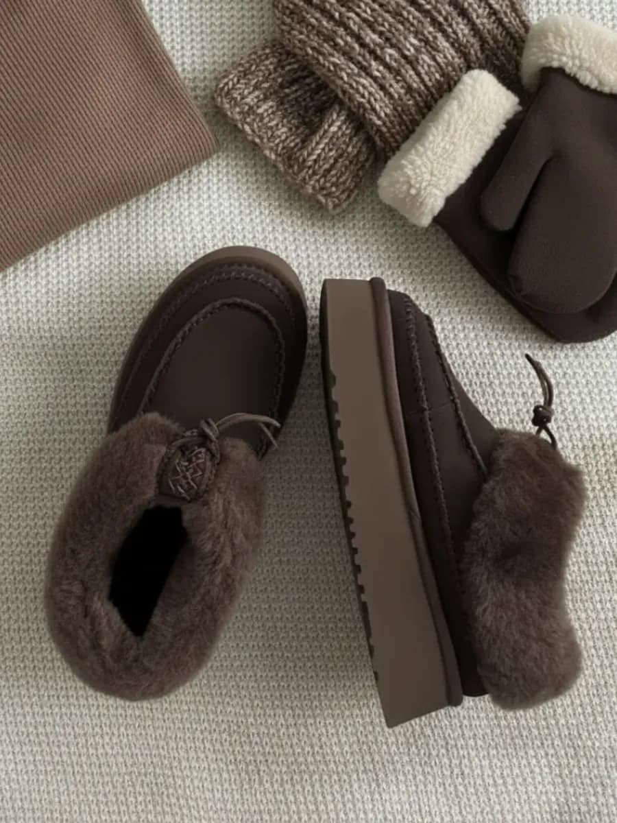 Угги зимние натуральные с мехом короткие