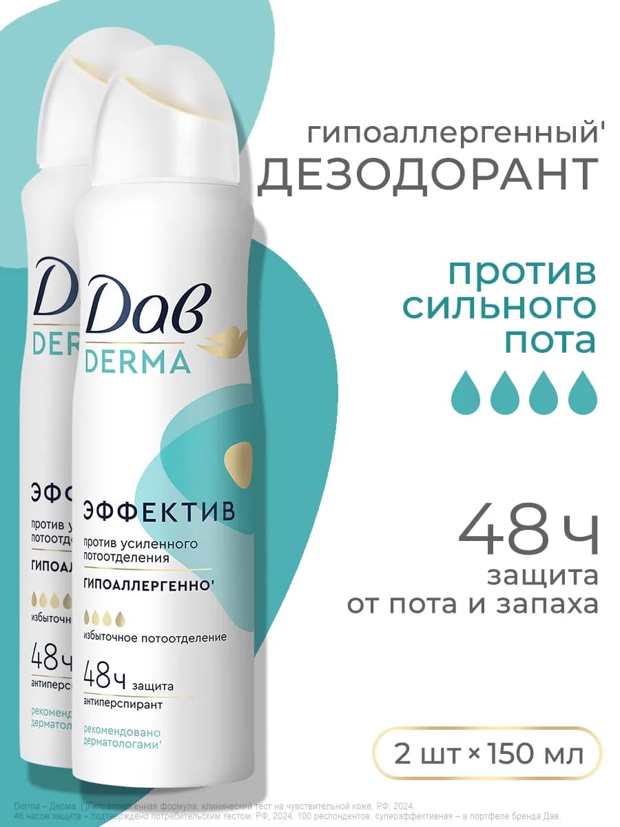 Дезодорант антиперспирант женский спрей от пота и запаха 2шт