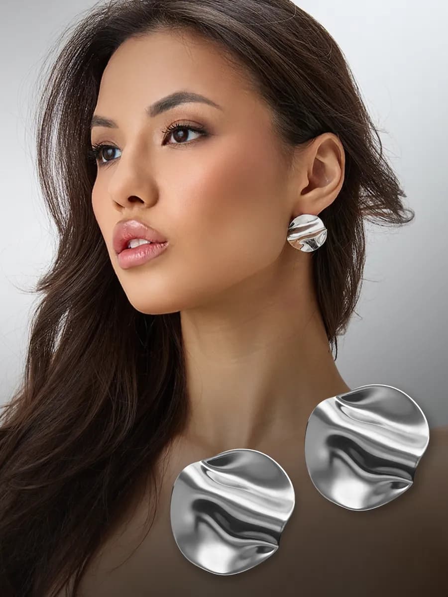 Серьги бижутерия крупные круглые