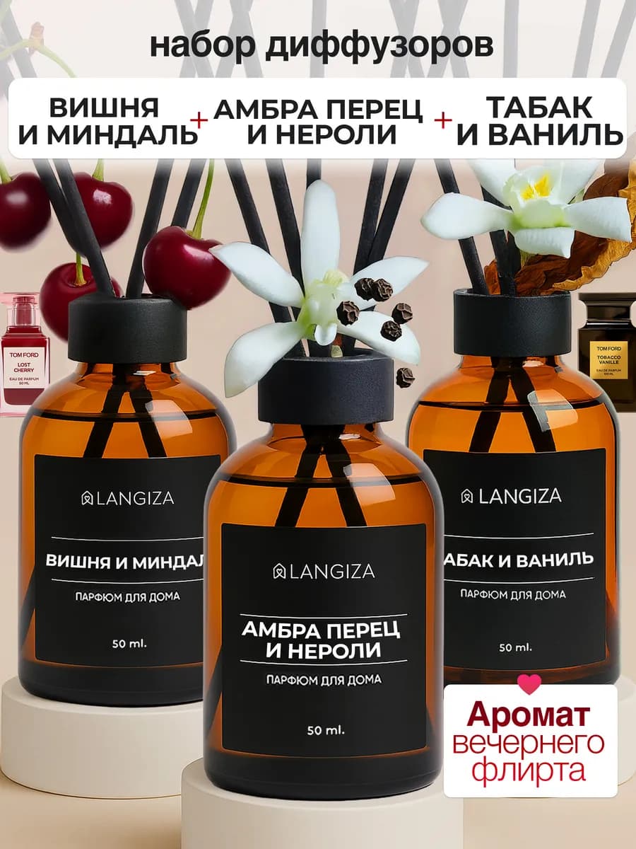 Диффузор для дома ароматизатор с палочками 3 шт