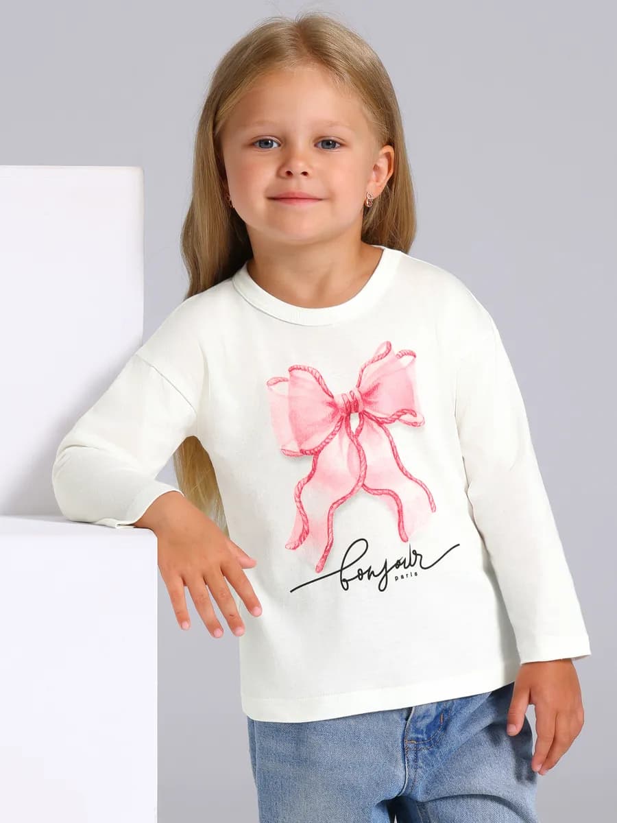 Лонгслив с принтом в садик хлопок 100%