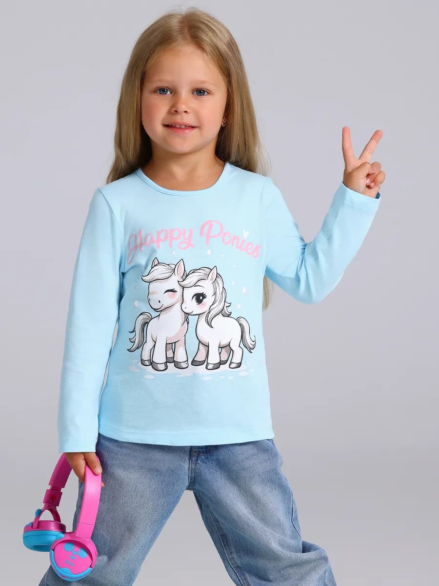 Лонгслив с принтом в садик хлопок 100% - фото 1