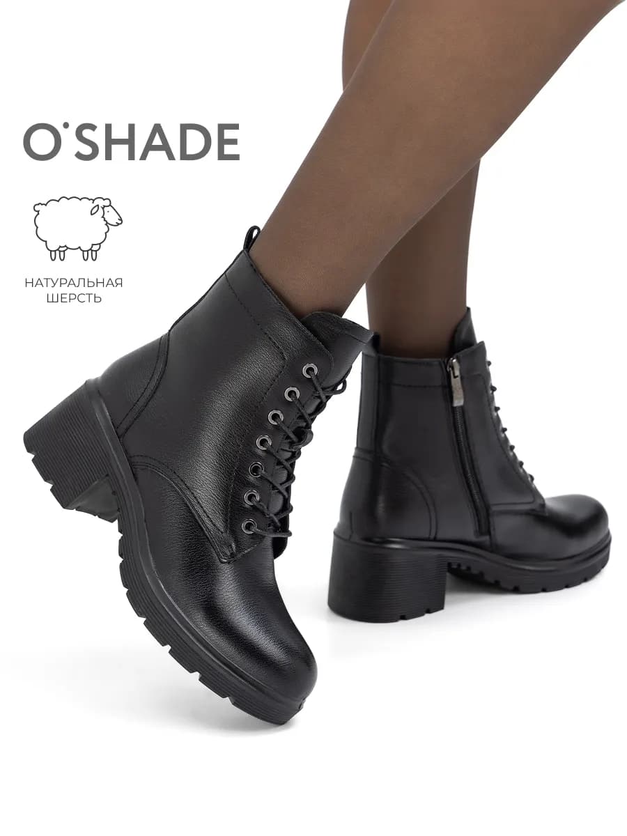 Зимние ботинки женские черные