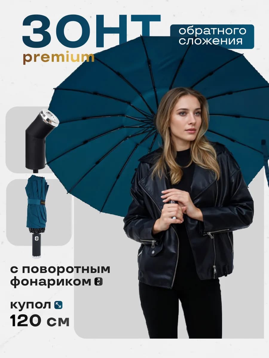 Зонт обратного сложения автомат