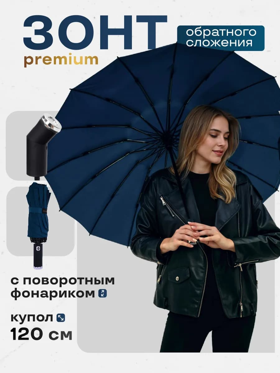 Зонт обратного сложения автомат