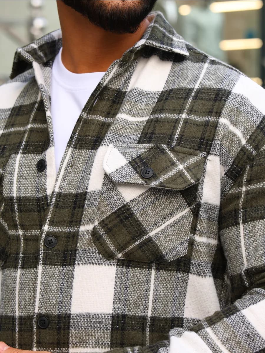 Рубашка в клетку с длинным рукавом