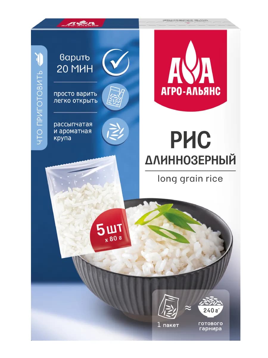Рис длиннозерный в варочных пакетах 400г