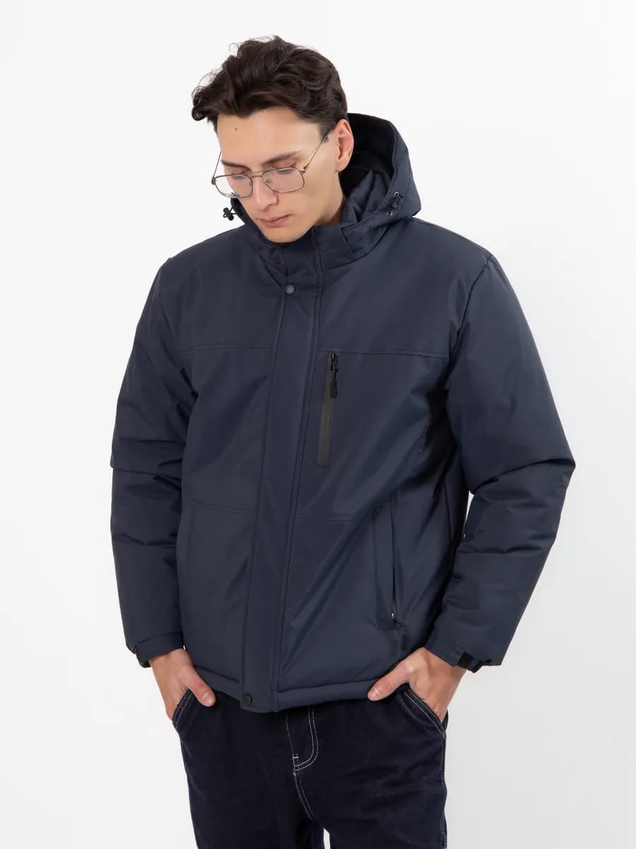 Куртка зимняя короткая с капюшоном - фото 1