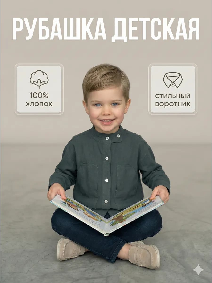 Рубашка школьная с длинным рукавом