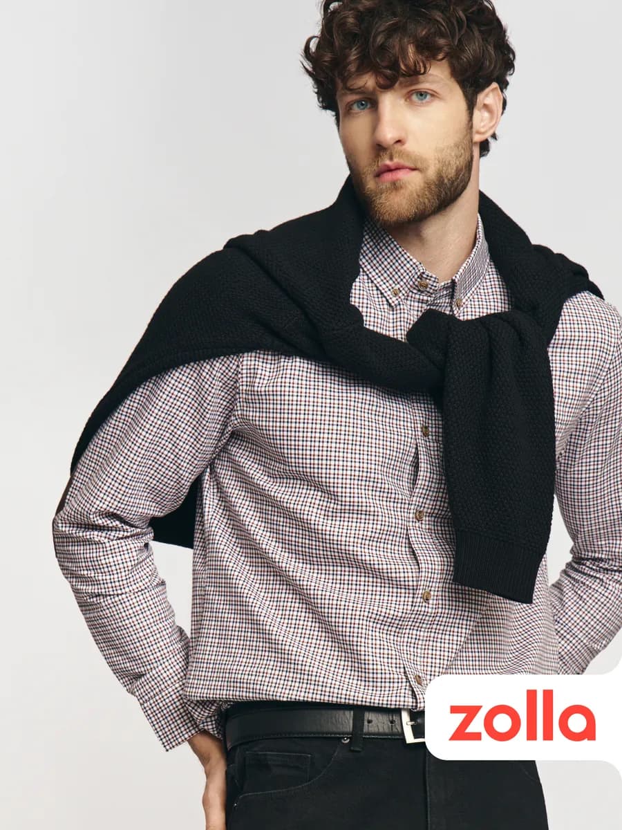 Мужская рубашка из хлопка в клетку