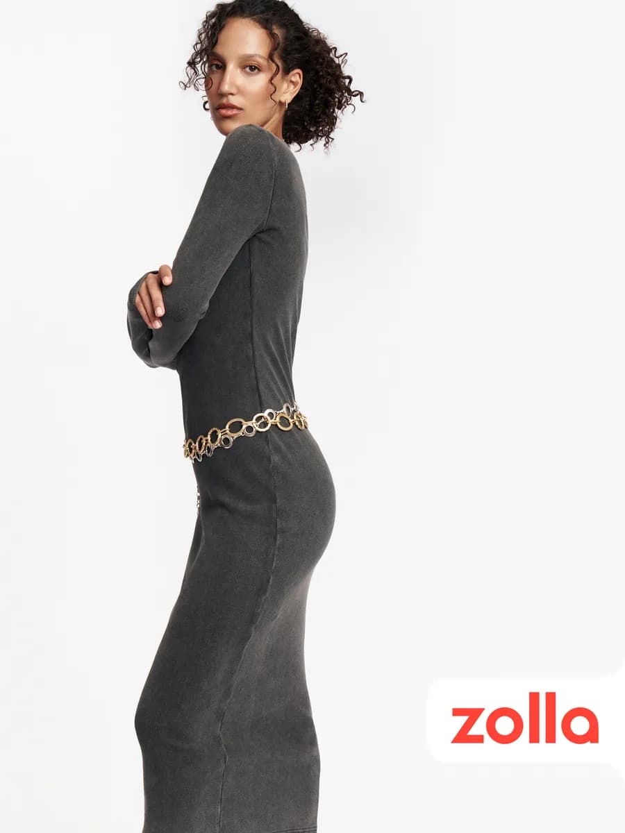 Женское трикотажное платье макси хлопок - фото 1