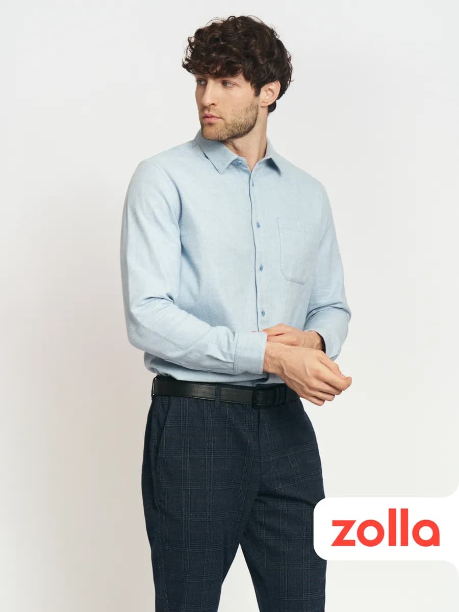 Мужская рубашка прямого фасона из хлопка