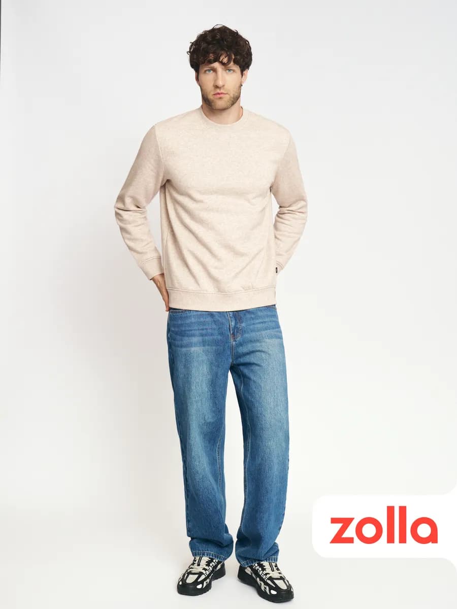 Мужской свитшот прямого кроя с начёсом