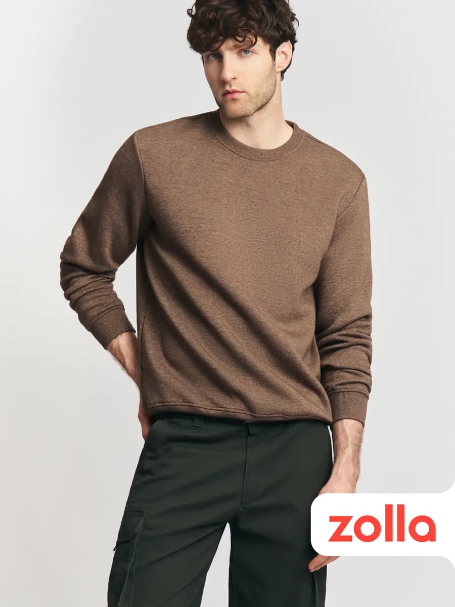 Мужской свитшот прямого кроя с начёсом