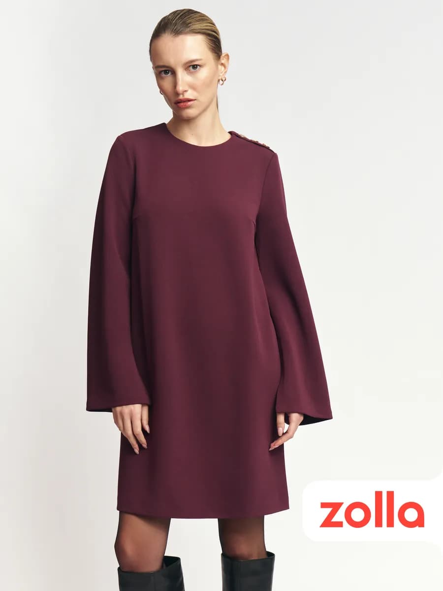 Женское платье мини с длинным рукавом