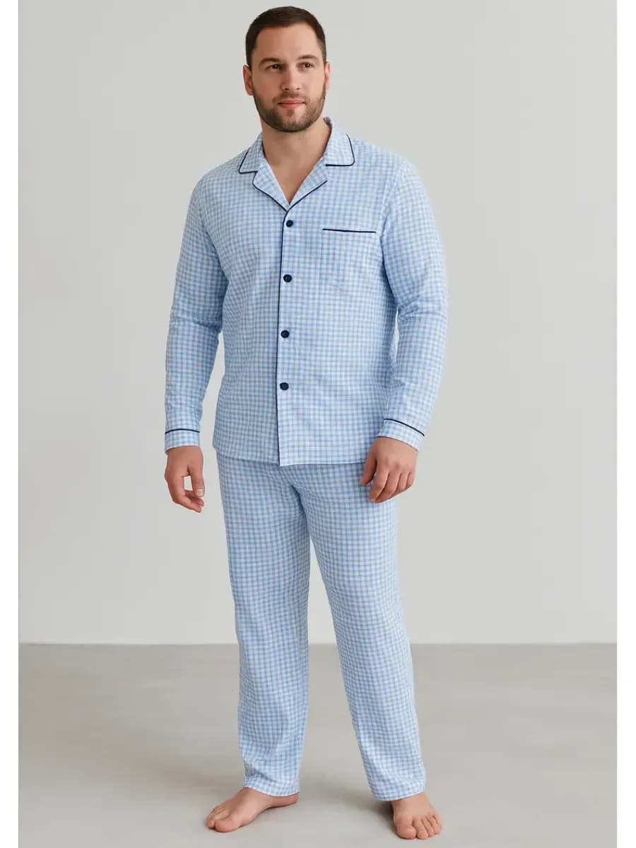 Пижама со штанами классическая хлопок