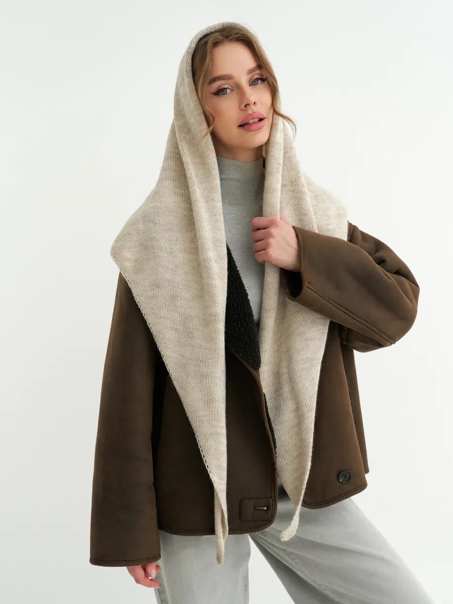 Платок вязаный осенний