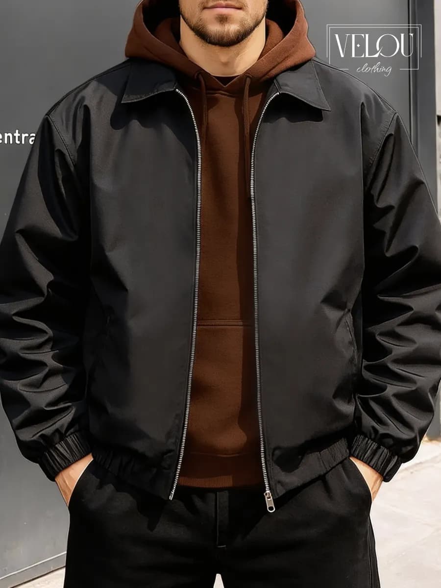 Бомбер ветровка оверсайз на осень демисезонная с воротником