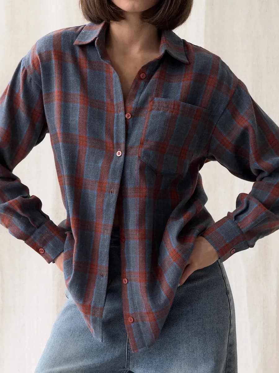 Рубашка в клетку оверсайз