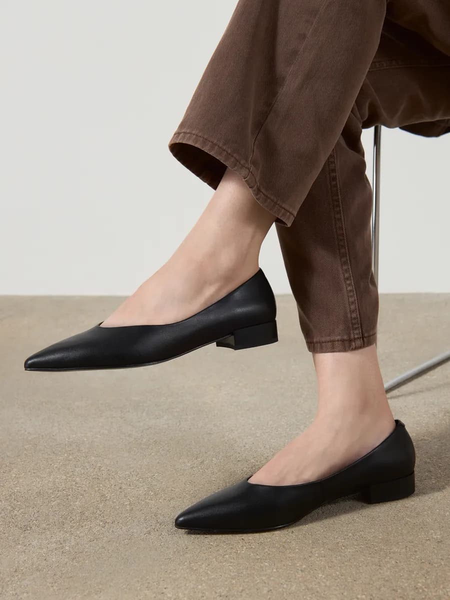 Туфли на низком каблуке натуральная кожа