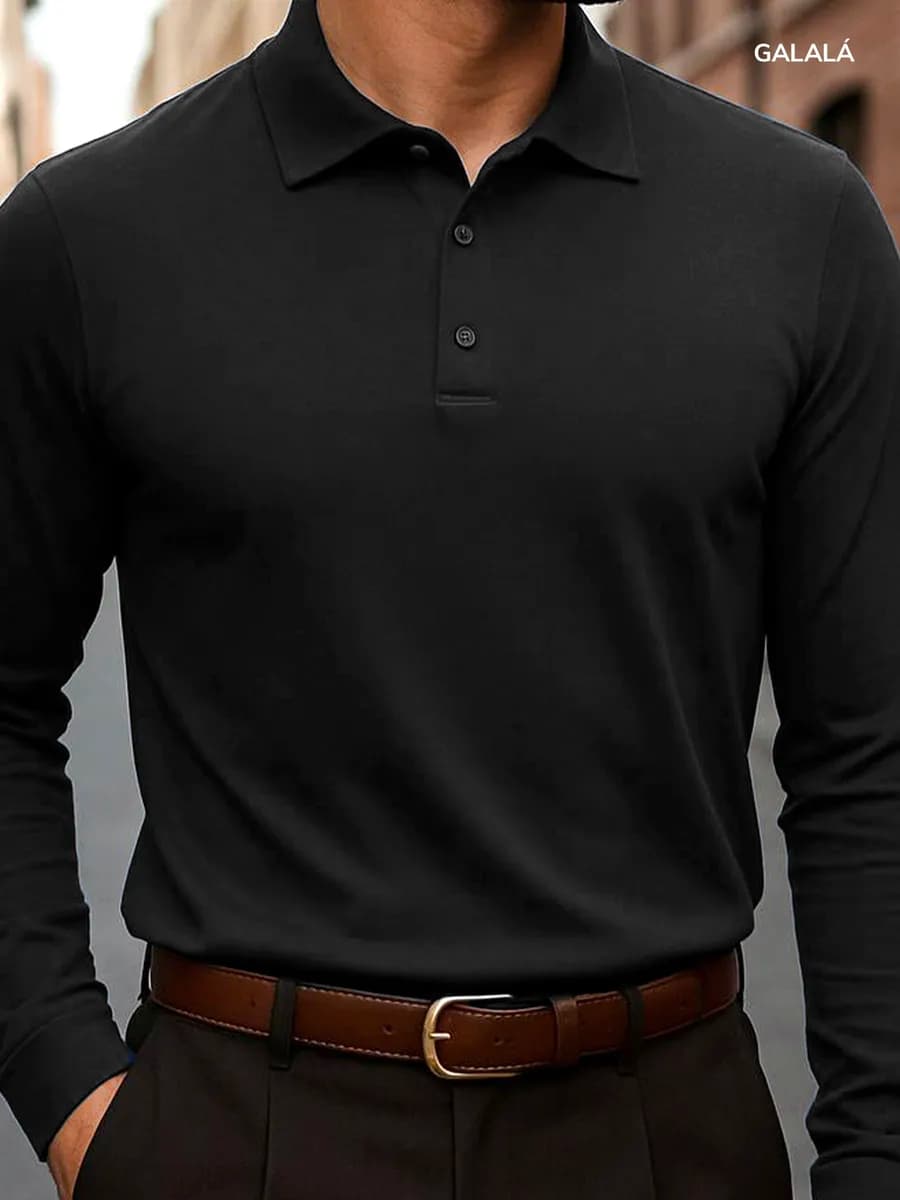 Футболка-поло с длинным рукавом