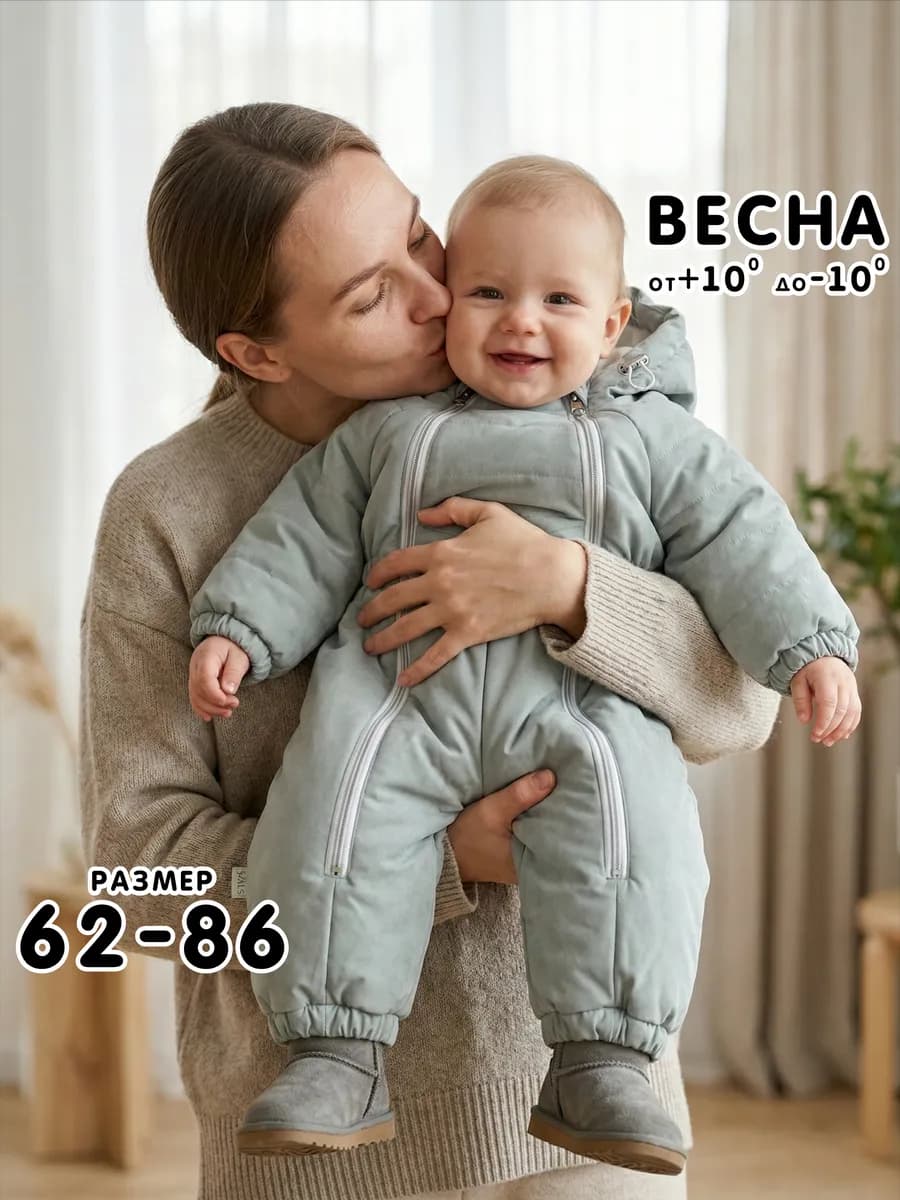 Комбинезон демисезонный для новорожденных мальчиков весенний