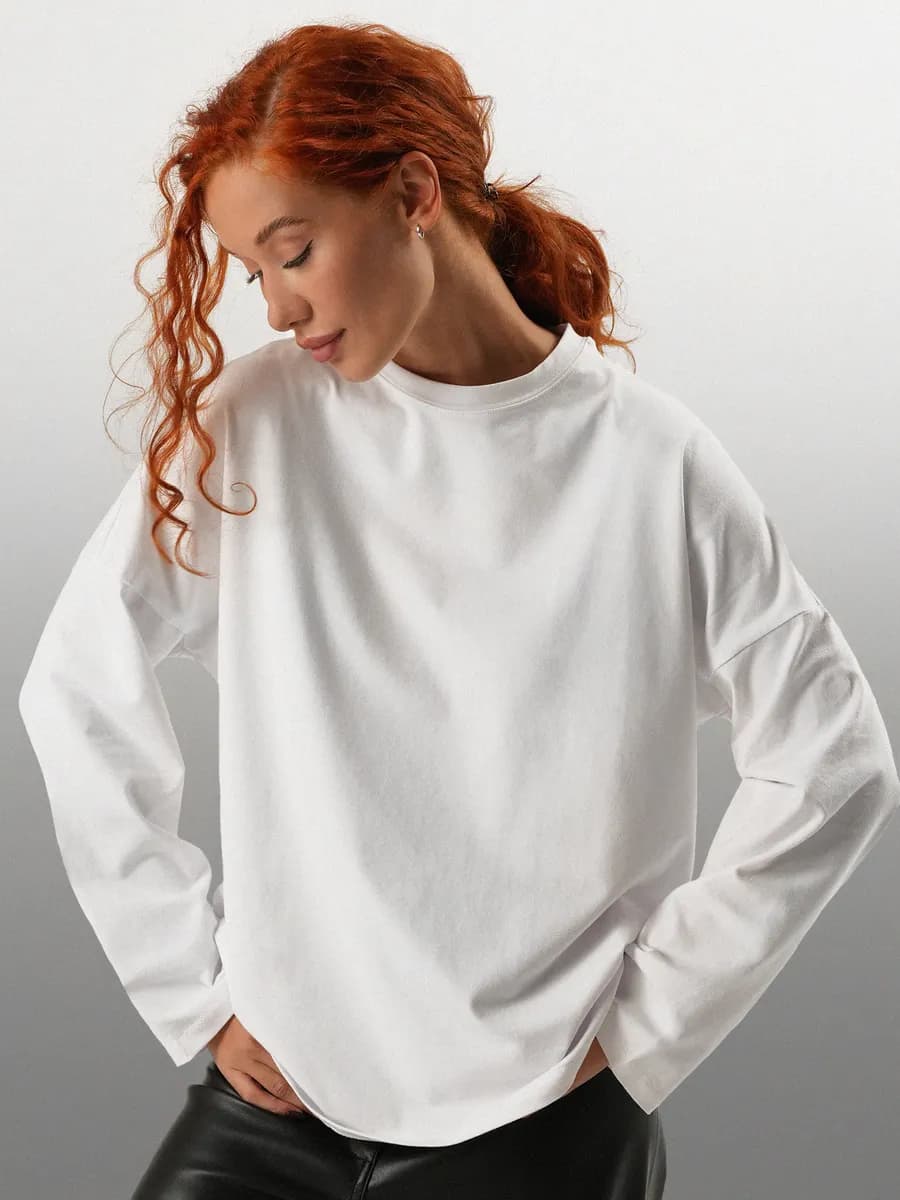 Лонгслив оверсайз хлопок