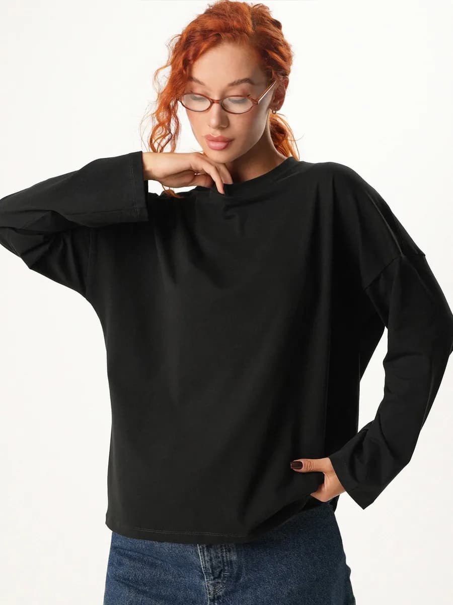 Лонгслив оверсайз хлопок