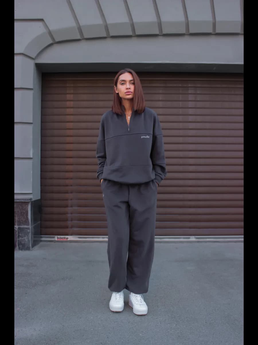 Спортивный костюм в полоску джоггеры и анорак без начеса