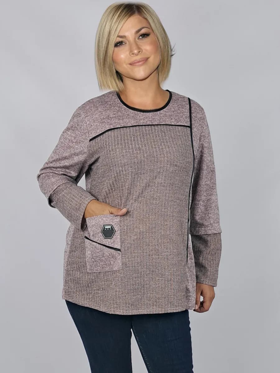 Кофта удлиненная теплая туника джемпер