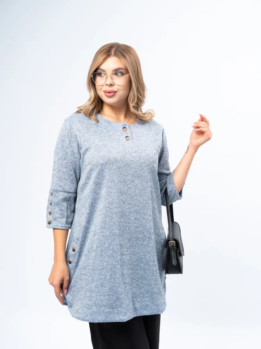 Кофта удлиненная теплая туника джемпер