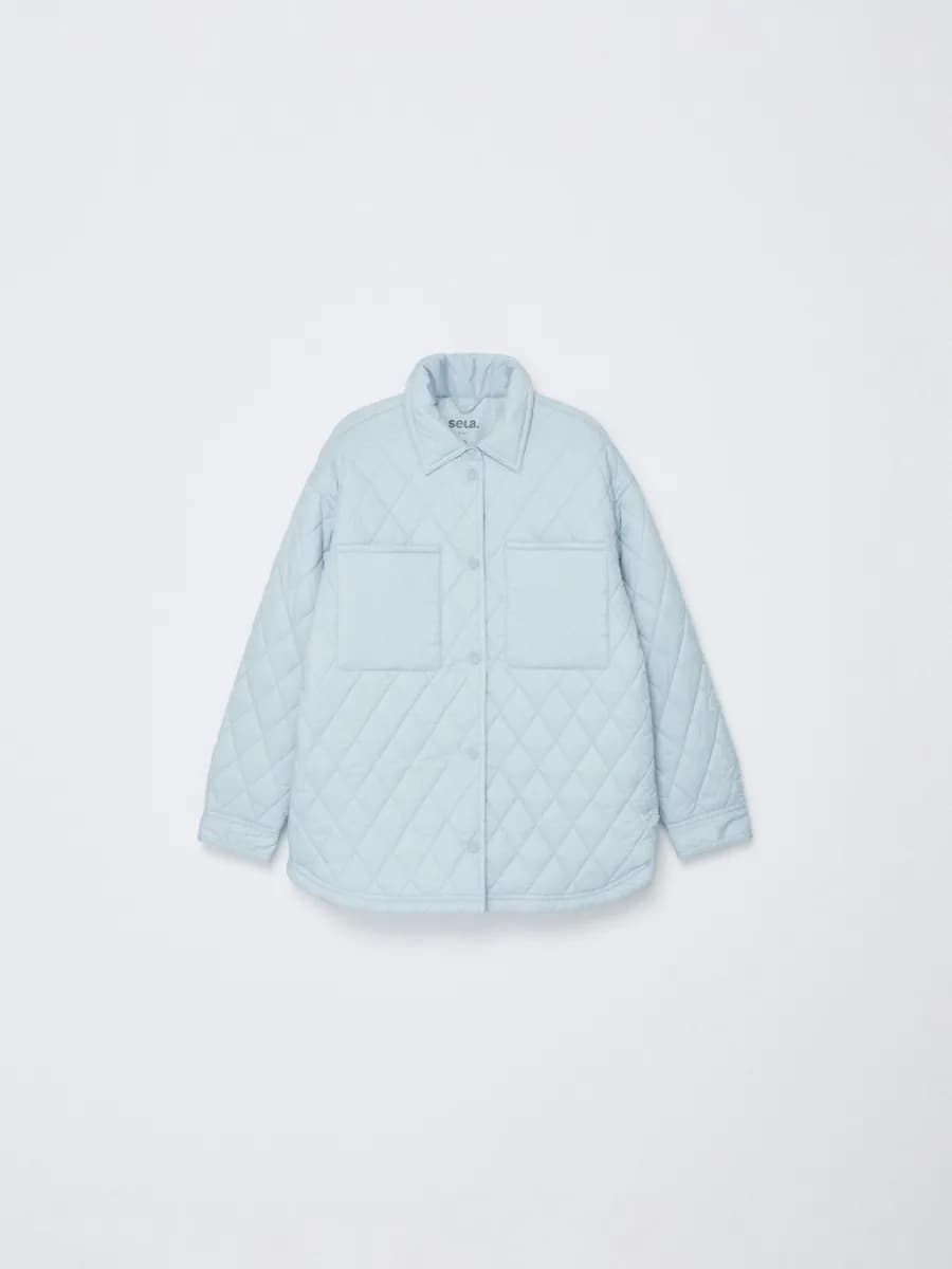 Куртка-рубашка стеганая утепленная оверсайз