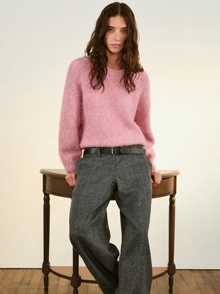 Джемпер вязаный пушистый с шерстью