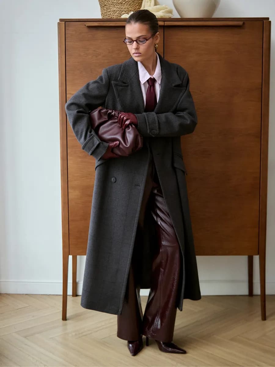 Пальто весна осень шерстяное макси