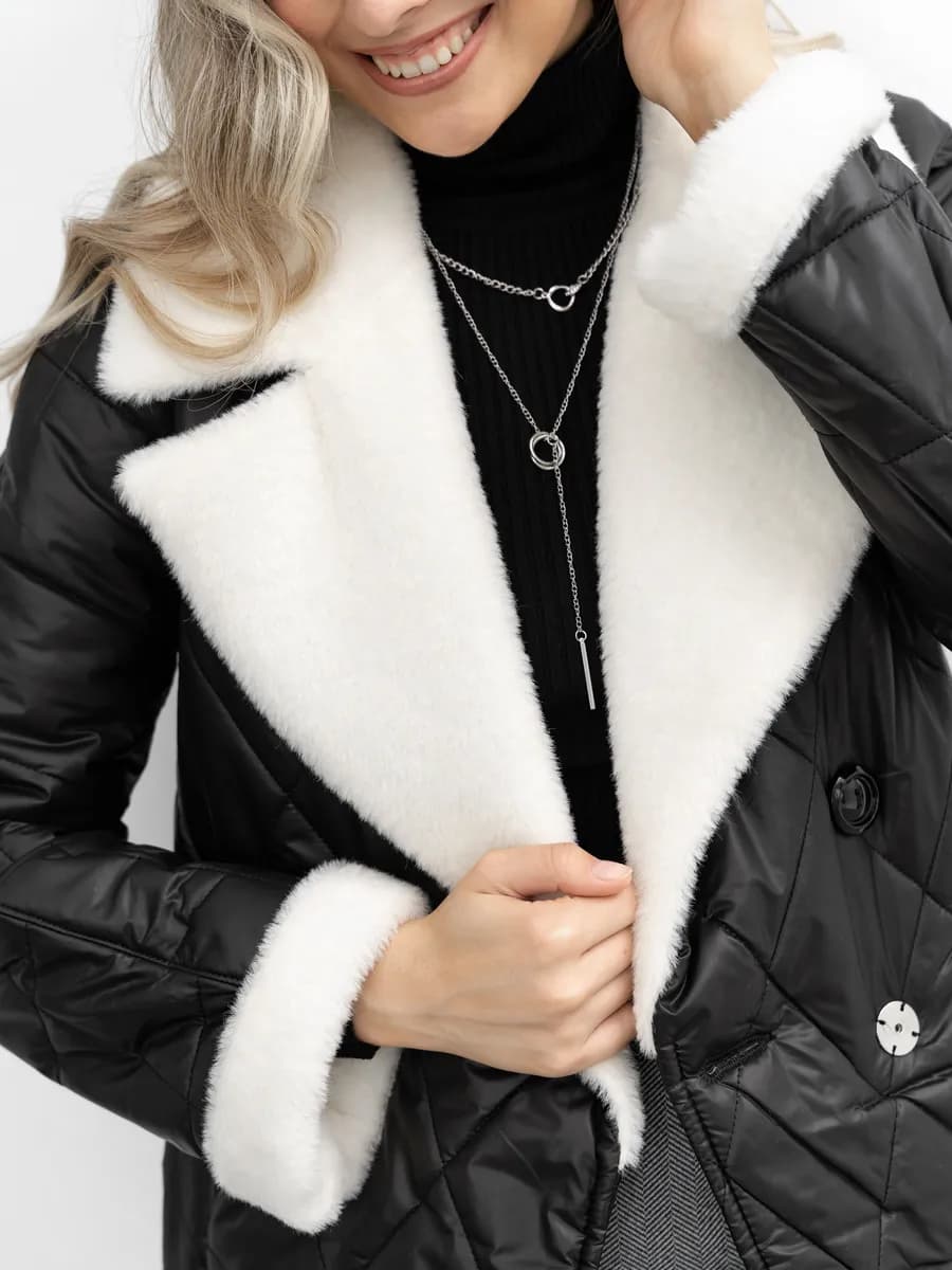 Пальто демисезонное стеганое длинное