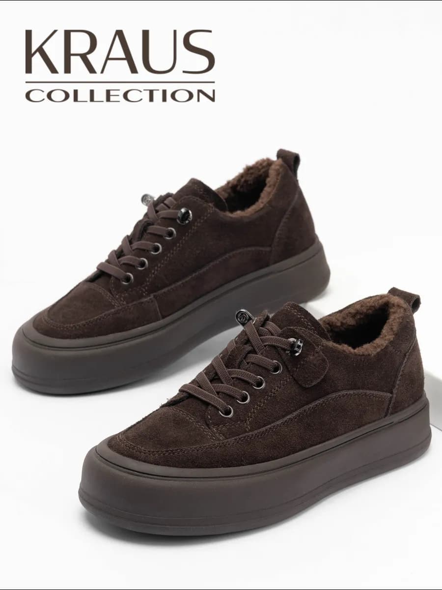 Полуботинки женские зимние замшевые