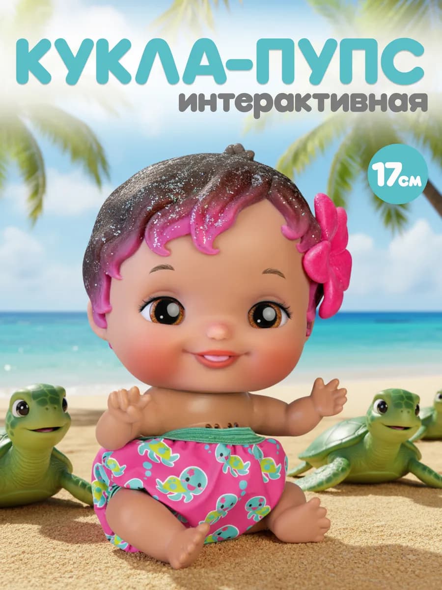 Кукла пупс Южанка интерактивная 17 см c аксессуарами