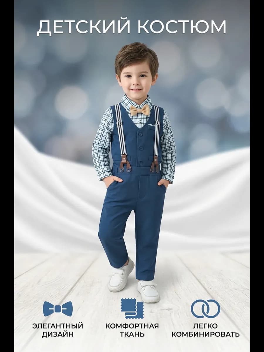 Костюм праздничный нарядный с бабочкой