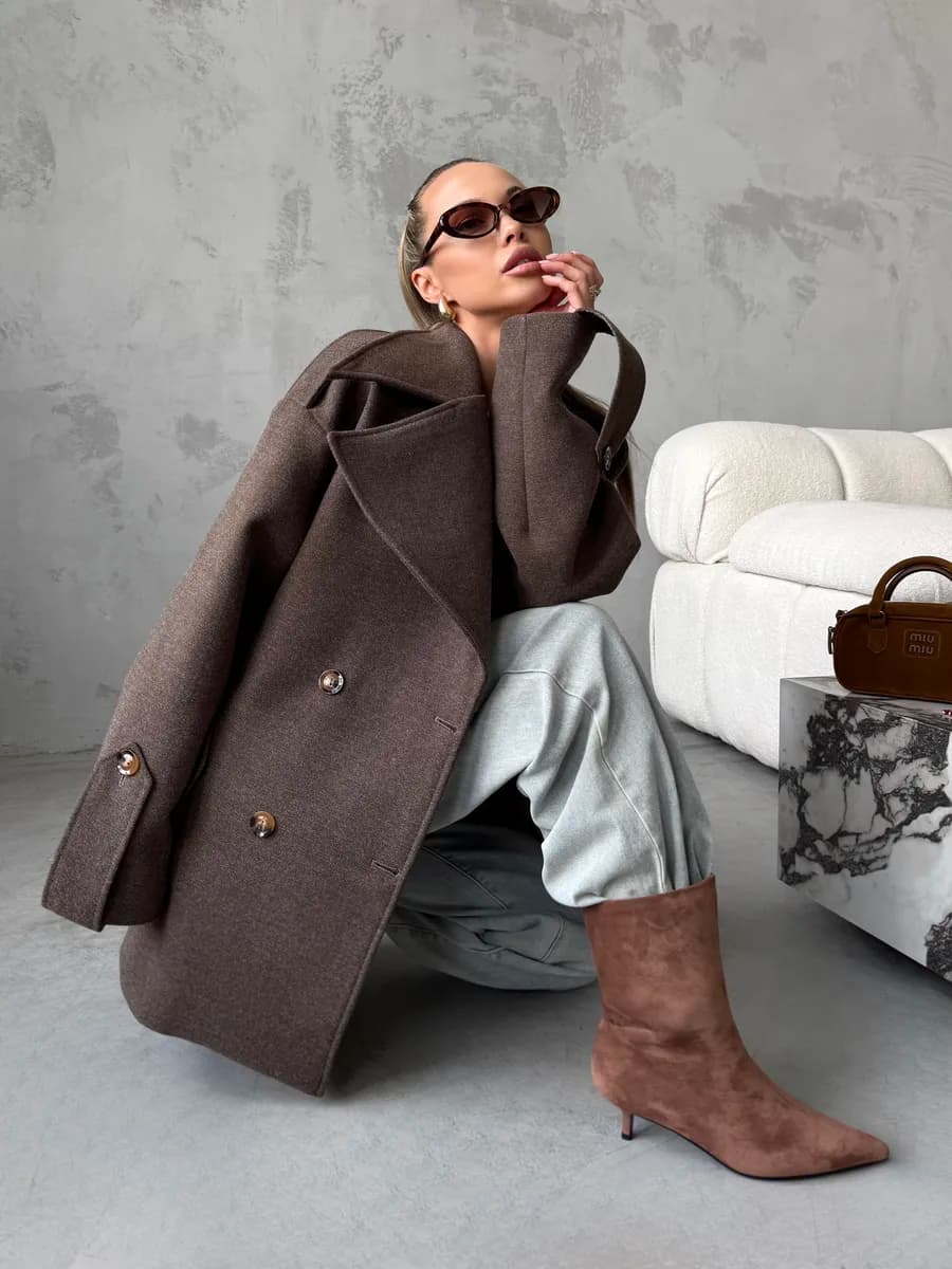 Пальто весна-осень короткое оверсайз