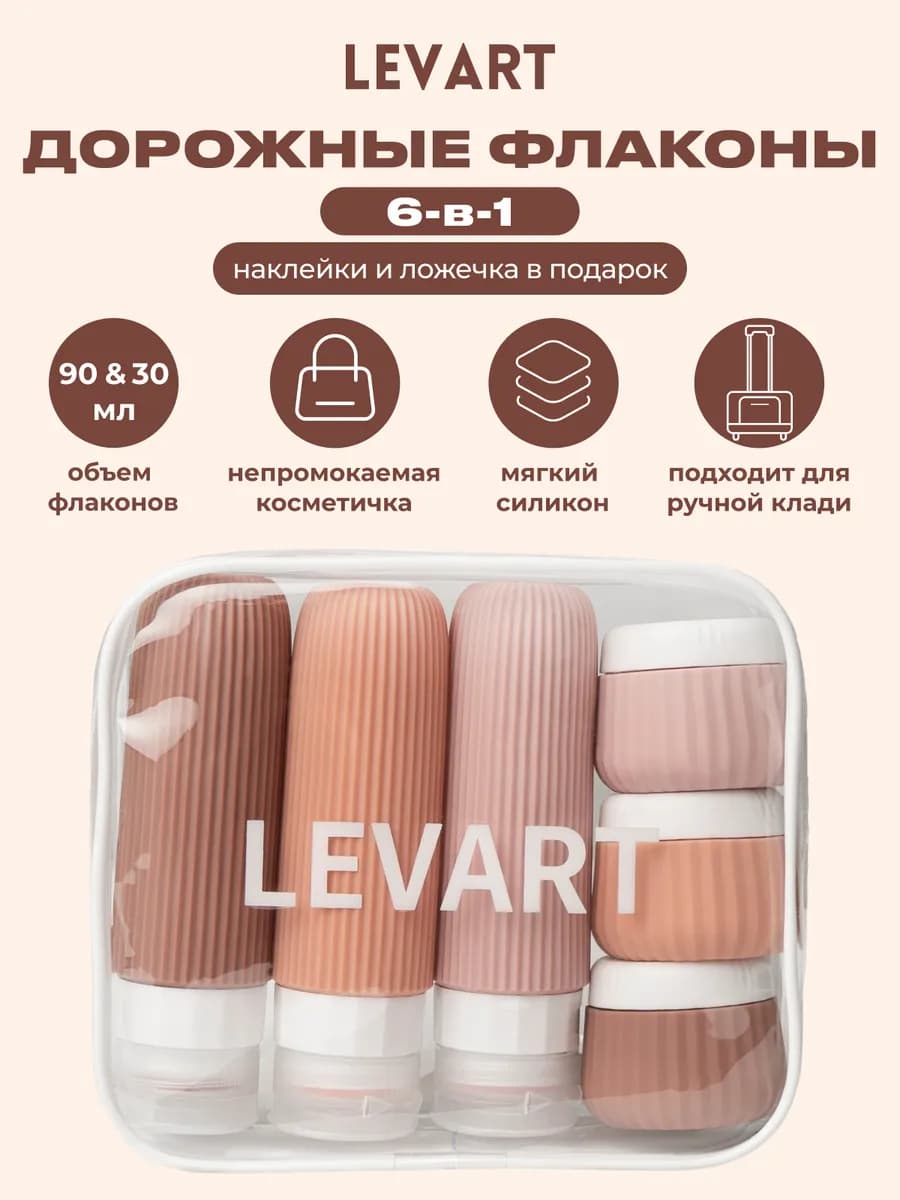 Дорожный набор флаконов для косметических средств