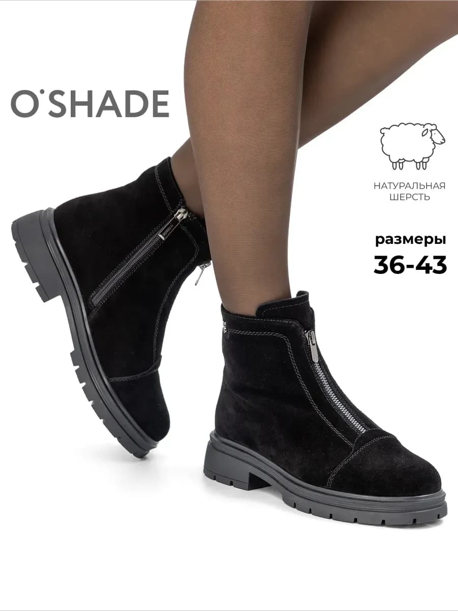 Ботинки женские зимние черные