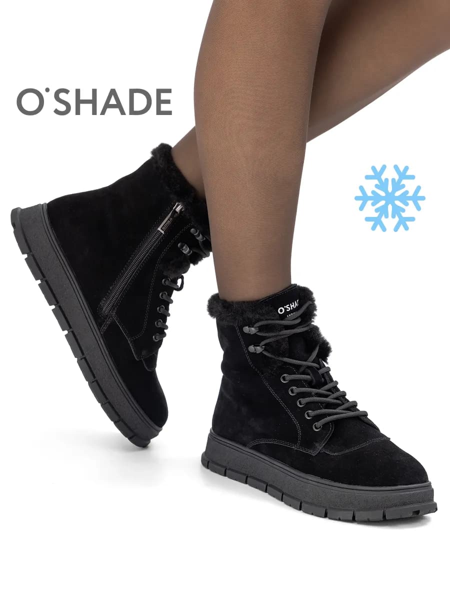 Ботинки женские зимние черные