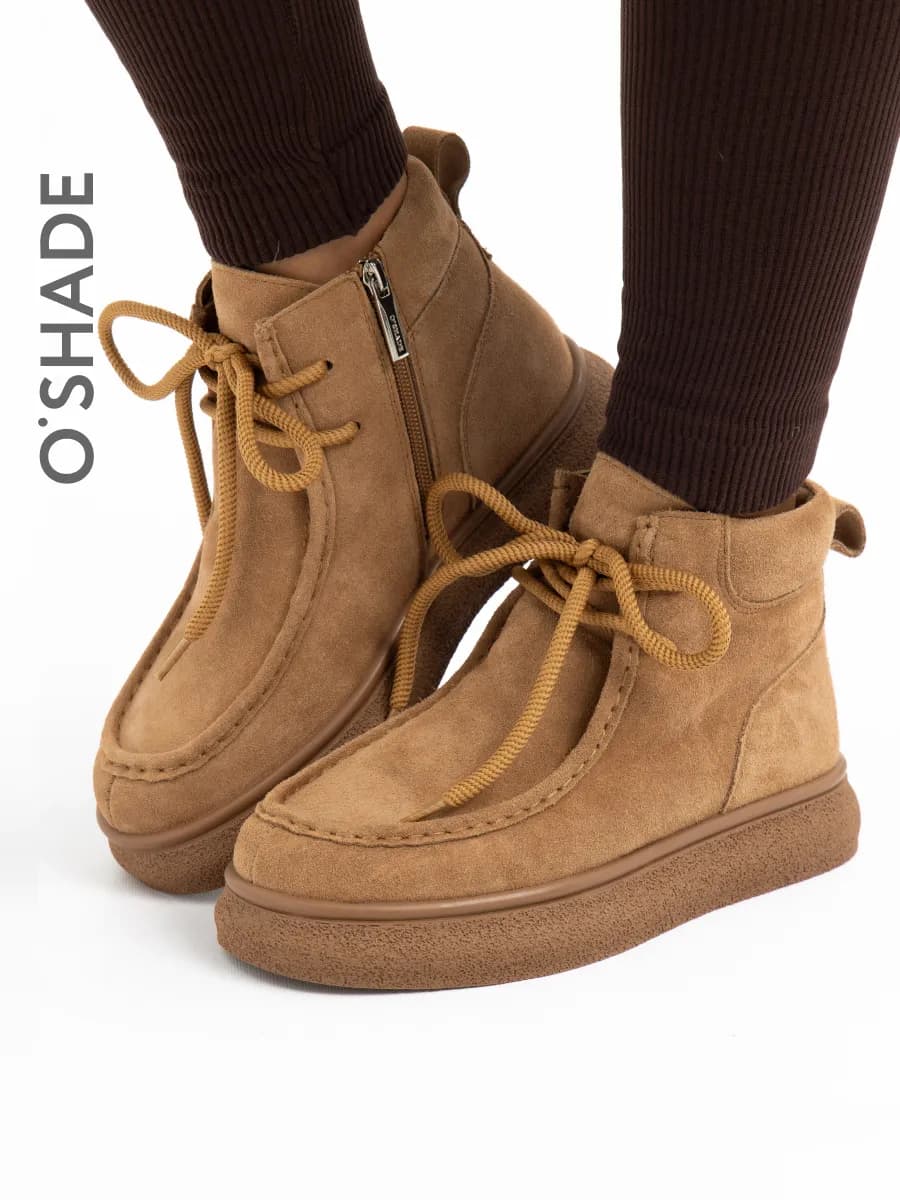 Ботинки женские зимние замшевые - фото 1