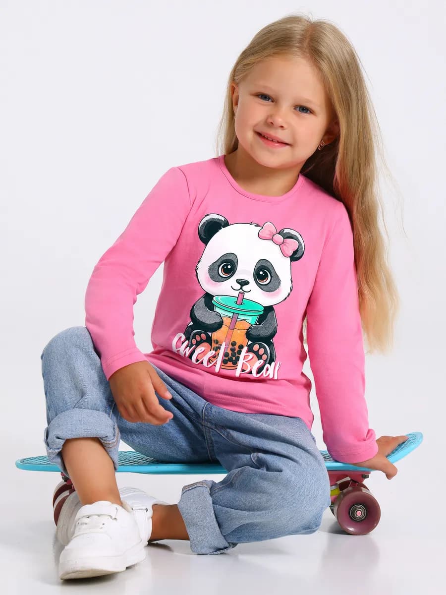 Лонгслив с принтом в садик хлопок 100%