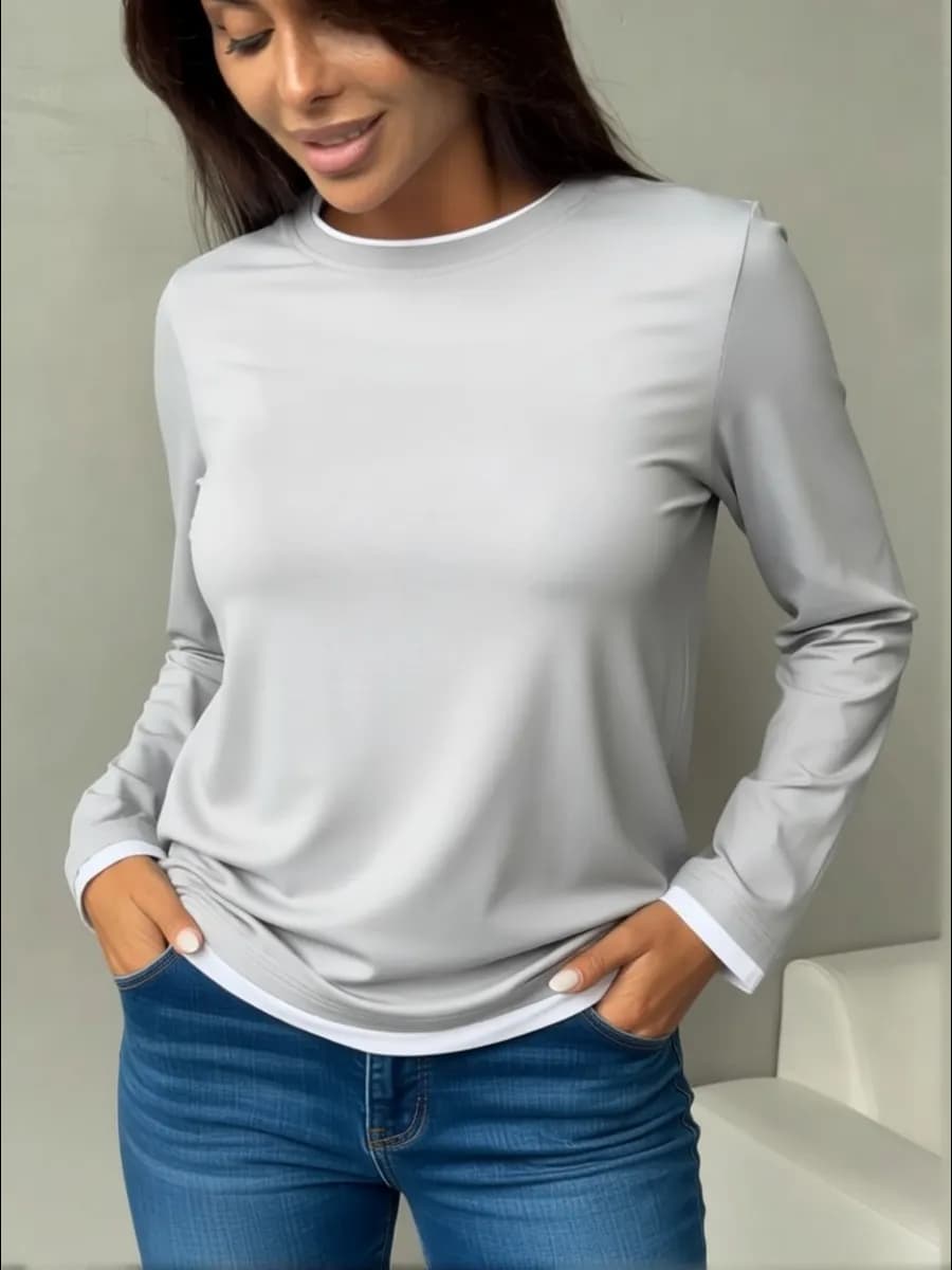 Лонгслив двухслойный базовый