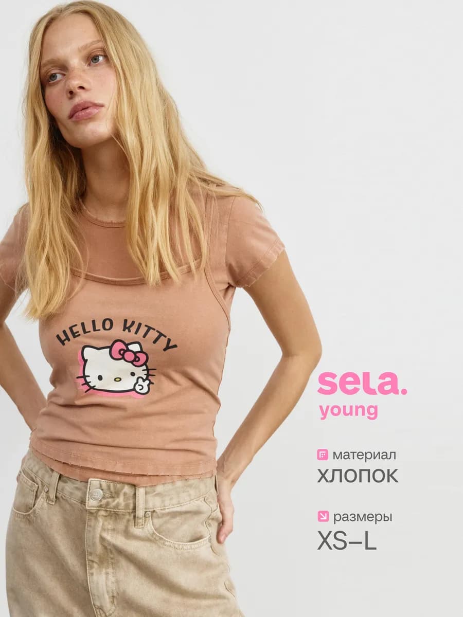 Футболка с майкой на бретелях из линейки Young