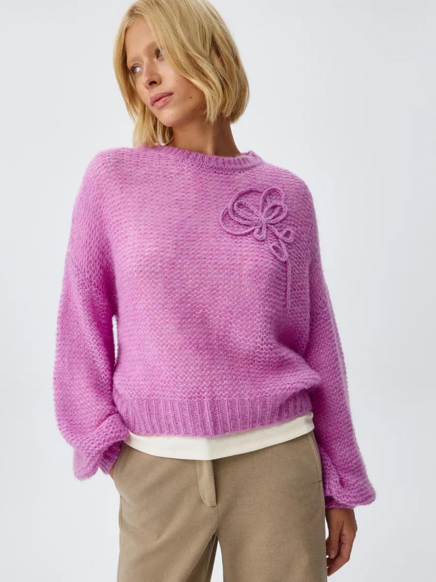 Вязаный джемпер с содержанием мохера и шерсти