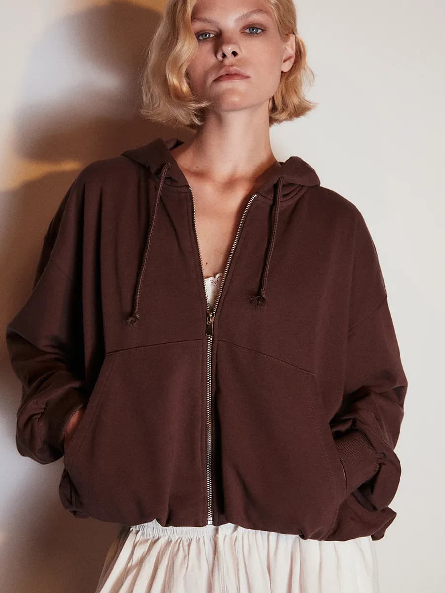 Худи зипка с утяжками по низу